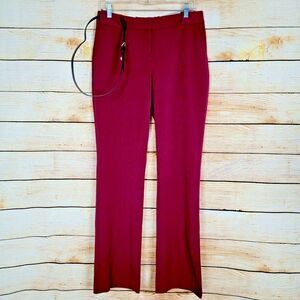 Maurices Women's Smart Pants Size 5 6‎ Maroon Belted Regular Fit New